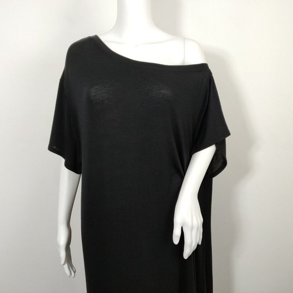 FREE PEOPLE Beach Tunic Midi Dress Size XS Black Stretch Slouchy Casual Relaxed - Picture 5 of 9